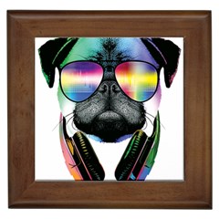 Dj Pug Cool Dog Framed Tiles by alexamerch