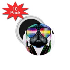 Dj Pug Cool Dog 1 75  Magnets (10 Pack)  by alexamerch