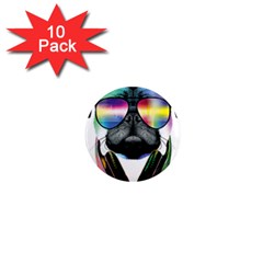 Dj Pug Cool Dog 1  Mini Magnet (10 Pack)  by alexamerch