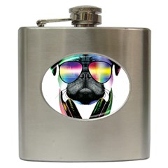 Dj Pug Cool Dog Hip Flask (6 Oz) by alexamerch