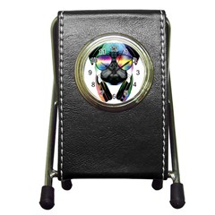 Dj Pug Cool Dog Pen Holder Desk Clocks by alexamerch