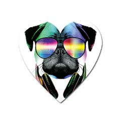 Dj Pug Cool Dog Heart Magnet by alexamerch