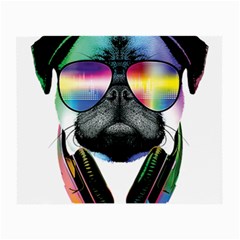 Dj Pug Cool Dog Small Glasses Cloth (2-side) by alexamerch