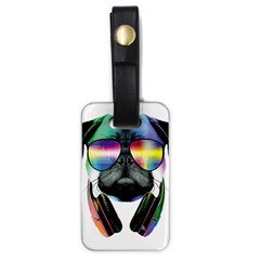 Dj Pug Cool Dog Luggage Tags (one Side)  by alexamerch