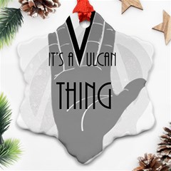 Vulcan Thing Snowflake Ornament (two Sides) by Howtobead