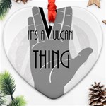 Vulcan Thing Heart Ornament (Two Sides) Front