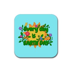 Earth Day Rubber Coaster (square)  by Valentinaart