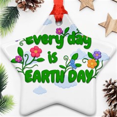 Earth Day Star Ornament (two Sides) by Valentinaart