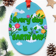 Earth Day Ornament (oval) by Valentinaart