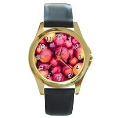 Plums 1 Round Gold Metal Watch by trendistuff