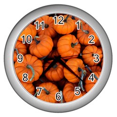 Pumpkins 2 Wall Clocks (silver)  by trendistuff