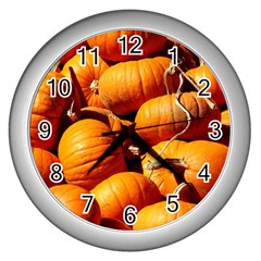 Pumpkins 3 Wall Clocks (silver)  by trendistuff