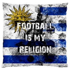 Football Is My Religion Large Cushion Case (two Sides) by Valentinaart