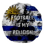 Football is my religion Large 18  Premium Round Cushions Back