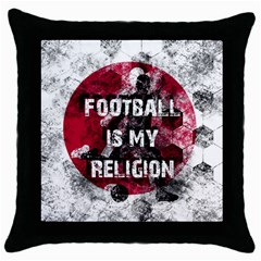 Football Is My Religion Throw Pillow Case (black) by Valentinaart