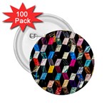 Abstract Multicolor Cubes 3d Quilt Fabric 2.25  Buttons (100 pack)  Front