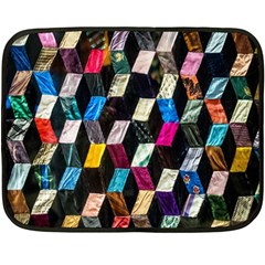 Abstract Multicolor Cubes 3d Quilt Fabric Fleece Blanket (mini) by Sapixe