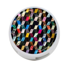 Abstract Multicolor Cubes 3d Quilt Fabric 4-port Usb Hub (two Sides)  by Sapixe