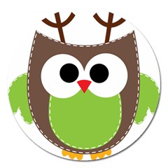 Clip Art Animals Owl Magnet 5  (round) by Sapixe