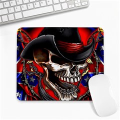 Confederate Flag Usa America United States Csa Civil War Rebel Dixie Military Poster Skull Large Mousepads by Sapixe