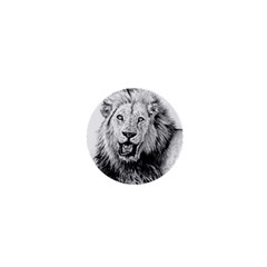 Lion Wildlife Art And Illustration Pencil 1  Mini Buttons by Nexatart