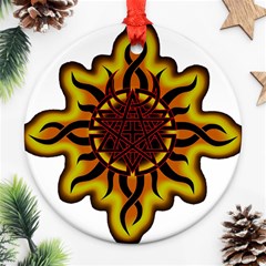 Disturbed Is An American Heavy Metal Band Logo Ornament (round) by Sapixe