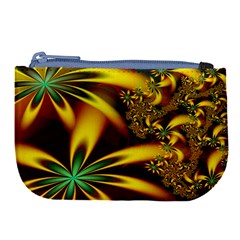 Floral Design Computer Digital Art Design Illustration Large Coin Purse by Sapixe