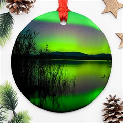 Green Northern Lights Canada Ornament (round) by Sapixe