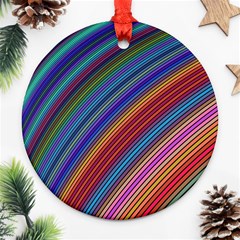 Multicolored Stripe Curve Striped Ornament (round) by Sapixe