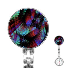 Native Blanket Abstract Digital Art Stainless Steel Nurses Watch by Sapixe