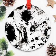 Pattern Color Painting Dab Black Ornament (round) by Sapixe