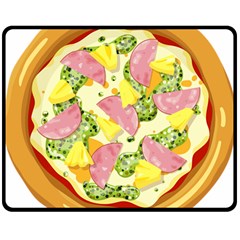 Pizza Clip Art Double Sided Fleece Blanket (medium)  by Sapixe