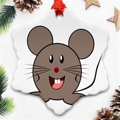 Raton Mouse Christmas Xmas Stuffed Animal Ornament (snowflake) by Sapixe