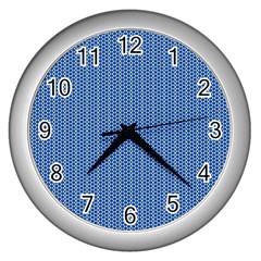 Star Flower Tiles Wall Clocks (silver)  by jumpercat