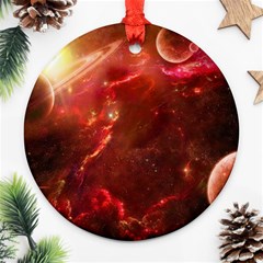 Space Red Ornament (round) by Sapixe