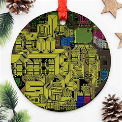 Technology Circuit Board Ornament (round) by Sapixe