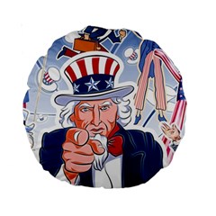 United States Of America Celebration Of Independence Day Uncle Sam Standard 15  Premium Round Cushions by Sapixe