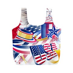 United States Of America Usa  Images Independence Day Full Print Recycle Bags (m)  by Sapixe