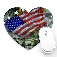 Usa United States Of America Images Independence Day Heart Mousepads by Sapixe