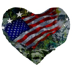 Usa United States Of America Images Independence Day Large 19  Premium Heart Shape Cushions by Sapixe