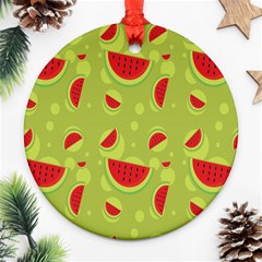 Watermelon Fruit Patterns Ornament (round) by Sapixe