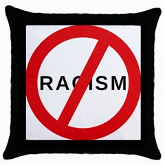 No Racism Throw Pillow Case (black) by demongstore