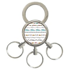 Decoration Element Style Pattern 3-ring Key Chains by Sapixe