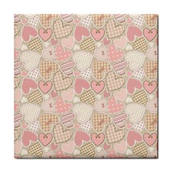 Cute Romantic Hearts Pattern Tile Coasters by yoursparklingshop