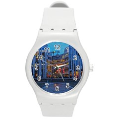 Architecture Modern Building Round Plastic Sport Watch (m) by Simbadda