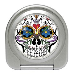 Cranium Sugar Skull Travel Alarm Clocks by StarvingArtisan