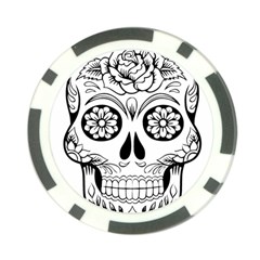 Sugar Skull Poker Chip Card Guard by StarvingArtisan