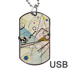 Composition 8 - Vasily Kandinsky Dog Tag Usb Flash (two Sides) by Valentinaart