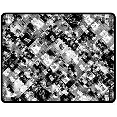 Black And White Patchwork Pattern Double Sided Fleece Blanket (medium)  by dflcprints