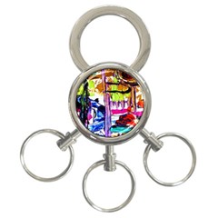 Walk With A Dog 1/1 3-ring Key Chains by bestdesignintheworld